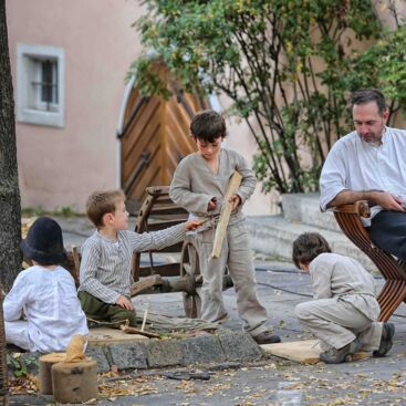 Reichsstadt-Festtage in Rothenburg - Lager  in der Herrngasse